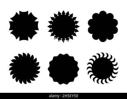 Ensemble d'autocollants avec une image de formation d'étoiles ou de rayons du soleil.Étiquettes et autocollants vintage.Éléments de conception.Illustration vectorielle. Illustration de Vecteur