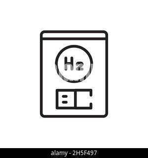 Icône de la ligne de couleur de la chaudière H2.Énergie hydrogène.Elément vectoriel isolé.Pictogramme de contour pour la page Web, l'application mobile, la promotion Illustration de Vecteur