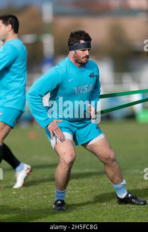 TRÉVISE, ITA.9 NOVEMBRE Julian Montoya pendant la session de formation Los Pumas avant leur international d'automne au Stadio Comunale di Monigo, Trévise le mardi 9 novembre 2021.(Crédit : Juan Gasparini | ACTUALITÉS MI) crédit : ACTUALITÉS MI et sport /Actualités Alay Live Banque D'Images