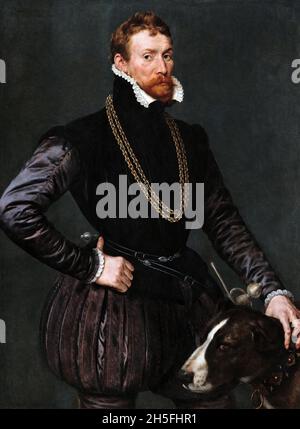 Portrait d'un homme par Antonis Mor (c.1518-1576), huile sur toile, 1569 Banque D'Images