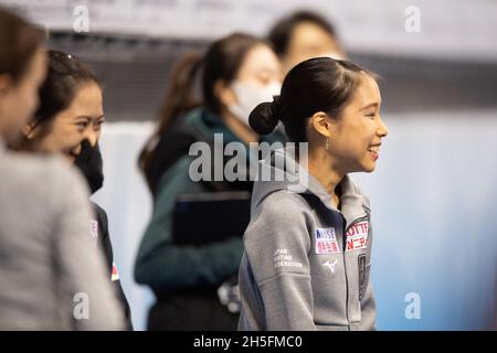 Mai MIHARA, JPN, pendant la pratique, au Grand Prix de patinage artistique de l'UIP - Gran Premio d'Italia, à Palavela, le 6 novembre 2021 à Turin, Italie.Credit: Raniero Corbelletti/AFLO/Alay Live News Banque D'Images