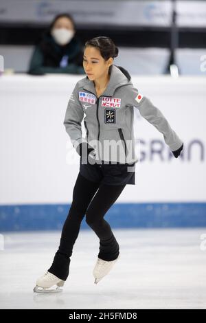 Mai MIHARA, JPN, pendant la pratique, au Grand Prix de patinage artistique de l'UIP - Gran Premio d'Italia, à Palavela, le 6 novembre 2021 à Turin, Italie.Credit: Raniero Corbelletti/AFLO/Alay Live News Banque D'Images