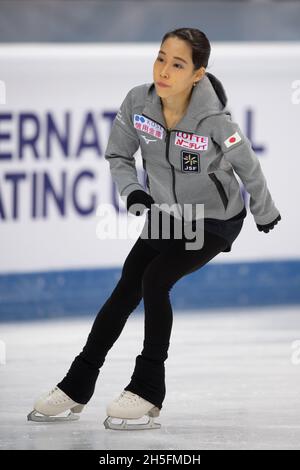 Mai MIHARA, JPN, pendant la pratique, au Grand Prix de patinage artistique de l'UIP - Gran Premio d'Italia, à Palavela, le 6 novembre 2021 à Turin, Italie.Credit: Raniero Corbelletti/AFLO/Alay Live News Banque D'Images