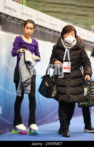 Mai MIHARA, JPN, pendant la pratique, au Grand Prix de patinage artistique de l'UIP - Gran Premio d'Italia, à Palavela, le 6 novembre 2021 à Turin, Italie.Credit: Raniero Corbelletti/AFLO/Alay Live News Banque D'Images