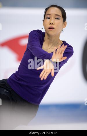 Mai MIHARA, JPN, pendant la pratique, au Grand Prix de patinage artistique de l'UIP - Gran Premio d'Italia, à Palavela, le 6 novembre 2021 à Turin, Italie.Credit: Raniero Corbelletti/AFLO/Alay Live News Banque D'Images