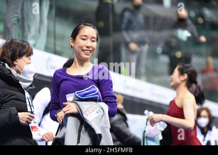 Mai MIHARA, JPN, pendant la pratique, au Grand Prix de patinage artistique de l'UIP - Gran Premio d'Italia, à Palavela, le 6 novembre 2021 à Turin, Italie.Credit: Raniero Corbelletti/AFLO/Alay Live News Banque D'Images