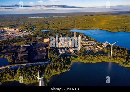 Windräder aus der Luft | Luftbilder von Windrädern in Finnland | éolienne d'en haut Banque D'Images