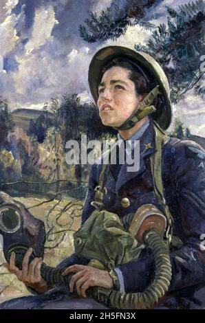 LAURA KNIGHT (1877-1970) artiste anglaise.Le caporal J.D.M.Pearson, GC, WAAF 1940 Banque D'Images