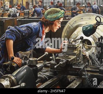 LAURA KNIGHT (1877-1970) artiste anglaise.'Ruby Loftus vissant un anneau de culasse' 1943 Banque D'Images