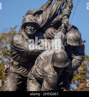 ROSSLYN, ARLINGTON, VIRGINIA, USA - détail du mémorial de guerre du corps des Marines des États-Unis Iwo Jima. Banque D'Images