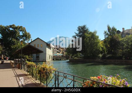 La vieille ville d'Annecy, alpes, France.Vue sur le canal Banque D'Images