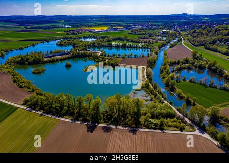 Die Donau aus der Luft | Rivière Donau en Allemagne d'en haut Banque D'Images