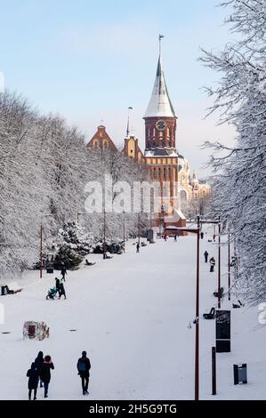 Kaliningrad, Russie, 29 janvier 2021.Cathédrale de Kaliningrad.Le centre historique de la ville.La tombe d'Emmanuel Kant. Banque D'Images