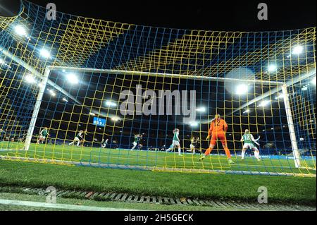 KHARKIV, UKRAINE - 9 NOVEMBRE 2021: The Match Women Champions League WFC Kharkiv vs WFC Breidablik Banque D'Images