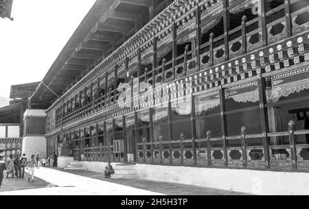 Intérieur de Rinpung Dzong - Bhoutan Banque D'Images