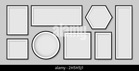 Collection de cadres photo vierges réalistes Illustration de Vecteur