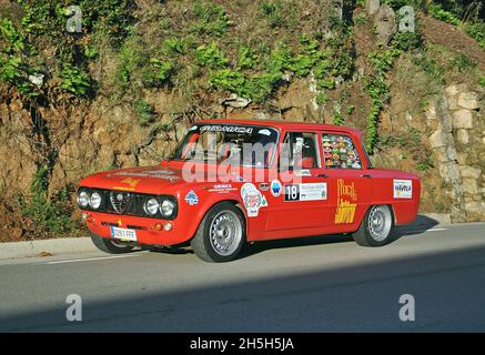 Francesc Casanova-Alfa Romeo Giulia dans le Subiba al Coll del Pollatre-2018 du Championnat de montagne Catalan de Motaing Banque D'Images