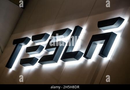 Tesla Cars, Hong Kong, Chine. Banque D'Images