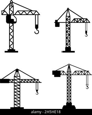 Illustration isolée vectorielle du modèle de conception d'icône de grue Illustration de Vecteur