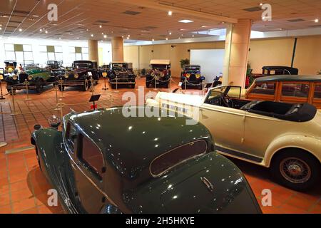 Salle d'exposition, Collection de voitures Prince Rainier III, Monaco, Monaco ville, Monaco Banque D'Images