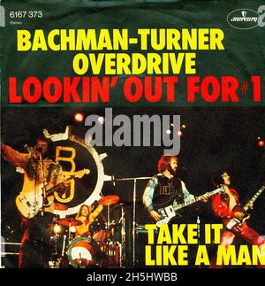 Couverture de disque unique vintage - Bachman Turner Overdrive - Lookin' out pour Nr.1 - D - 1975 02 Banque D'Images