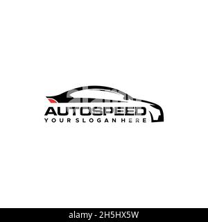 Design minimaliste du logo silhouette de voiture AUTOSPEED Illustration de Vecteur