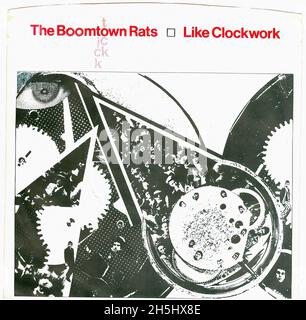 Couverture d'un seul record vintage - Boomtown rats, The - comme Clockwork - UK - 1978 Banque D'Images