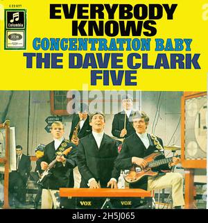 Couverture de disque unique vintage - Dave Clark Five, le - tout le monde sait - D - 1967 Banque D'Images