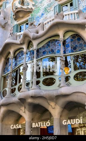 Casa Batllo par Antoni Gaudi, Barcelone Espagne Banque D'Images
