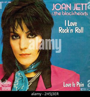 Couverture de disque unique vintage - Jett, Joan - I Love Rock'n' Roll - D - 1982 Banque D'Images