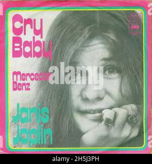 Housse de disque unique vintage - Joplin, Janis - Cry Baby   Mercedes Benz - D -1970 Banque D'Images