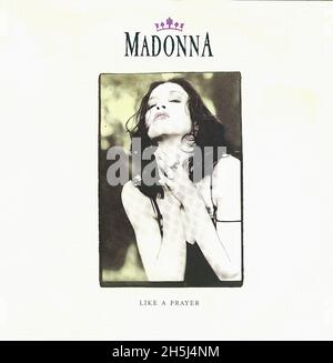 Couverture de disque unique vintage - Madonna - comme Une prière - D - 1989 Banque D'Images