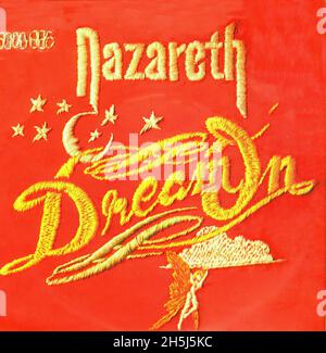 Couverture de disque unique vintage - Nazareth - Dream on - D - 1982 Banque D'Images