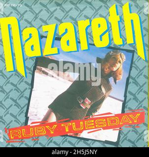 Couverture de disque unique vintage - Nazareth - Ruby Tuesday - D - 1984 Banque D'Images