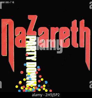 Couverture de disque unique vintage - Nazareth - Party Down - D - 1984 Banque D'Images