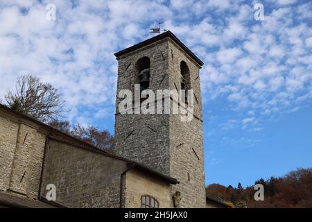 Clocher dans le monastère franciscain de la Verna, Toscane Banque D'Images