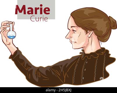 Illustration vectorielle du chimiste Marie Curie Illustration de Vecteur