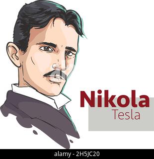 Illustration vectorielle d'un Nikola Tesla - portrait Illustration de Vecteur