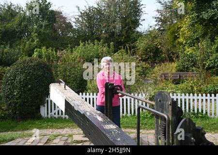 Vacances en bateau sur le canal Shropshire Union.Canal. Banque D'Images