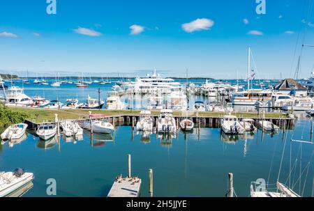 Image aérienne de Sag Harbor, NY Banque D'Images