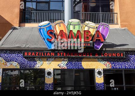 Panneau du restaurant Samba, Universal City Walk Banque D'Images