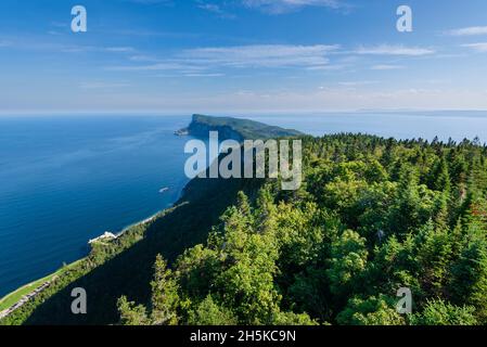 Parc national Forillon, vue du Mont Saint-Alban dans la péninsule de Gaspe; Québec, Canada Banque D'Images