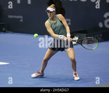 Linz, Autriche .10 novembre 2021.Alison Riske, joueur de tennis américain, en action au tournoi Ladies Linz en haute-Autriche, à Linz, le mercredi 10 novembre 2021.© Juergen Hasenkopf / Alamy Live News Banque D'Images