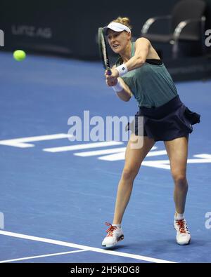 Linz, Autriche .10 novembre 2021.Alison Riske, joueur de tennis américain, en action au tournoi Ladies Linz en haute-Autriche, à Linz, le mercredi 10 novembre 2021.© Juergen Hasenkopf / Alamy Live News Banque D'Images