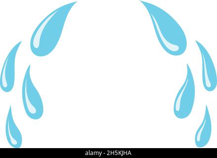 Les larmes de bande dessinée.Gouttes de désespoir goutte à goutte, illustration vectorielle isolée sur fond blanc Illustration de Vecteur