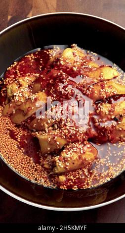 Vue de dessus d'un repas asiatique Banque D'Images