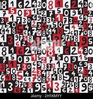 Les numéros de dessin à la main avec en arrière-plan Illustration de Vecteur