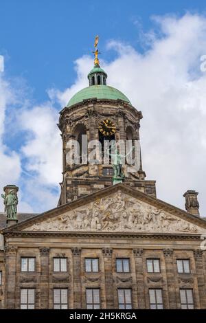 Clocher du Palais Royal (Koninklijk Paleis) à Amsterdam ; Amsterdam, Hollande-Nord, pays-Bas Banque D'Images