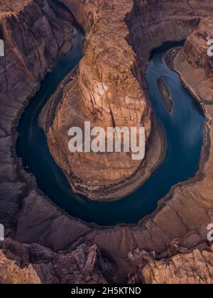 Une vue aérienne de Horseshoe Bend. Banque D'Images