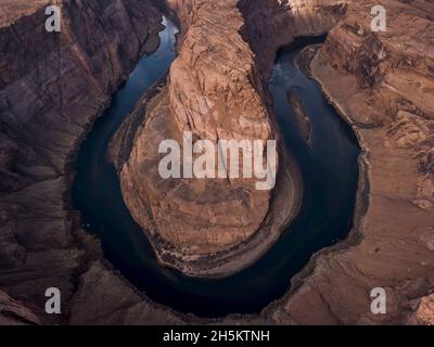 Une vue aérienne de Horseshoe Bend. Banque D'Images